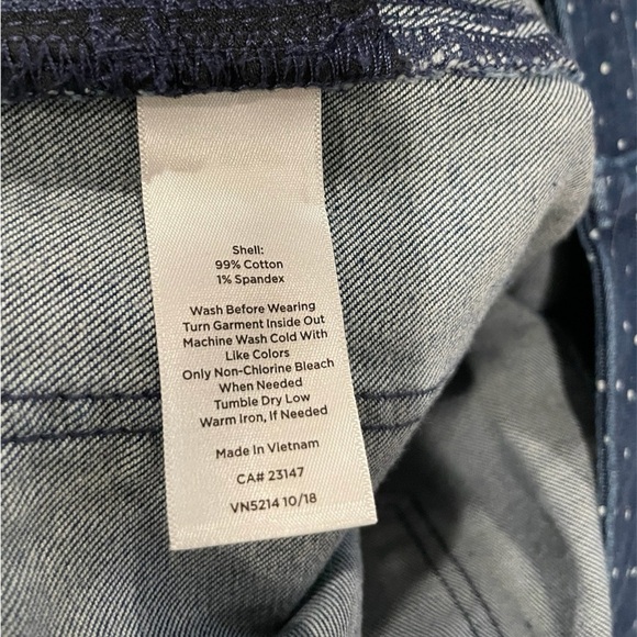 Talbots Blue with White Polka Dot Slim Ankle Pant Size 8 - Picture 5 of 5